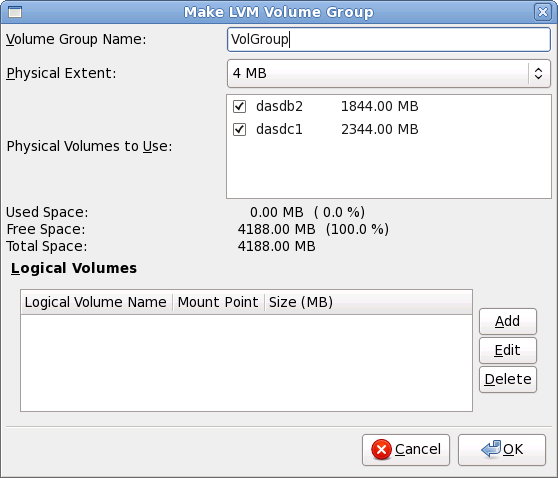 Make LVM Volume Group